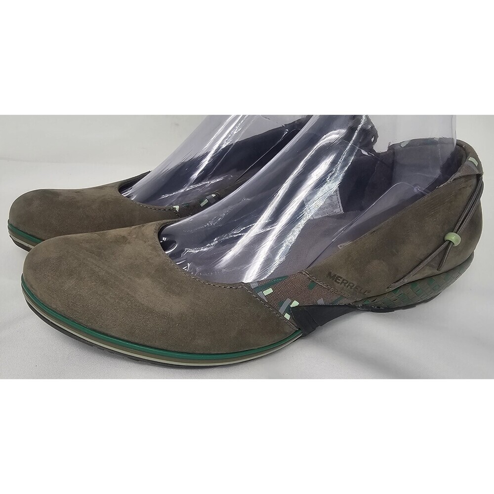 Merrell Elles Bungee Cord Ortholite Gray Suede Women’s Sz 7.5 Slip On Shoes